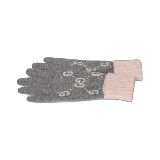 Gg Cashmere Jacquard Gloves