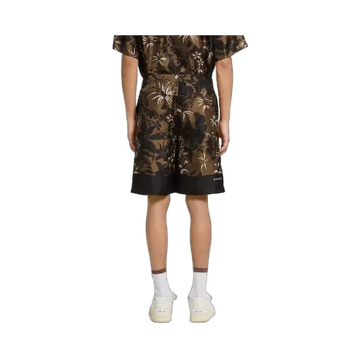 Printed Silk Twill Shorts