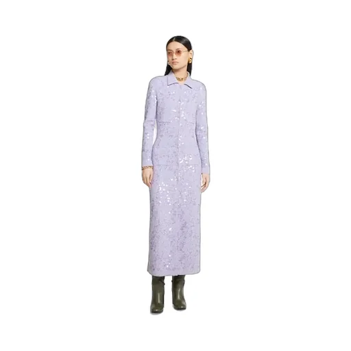 Embroidered Sequin Polo Dress
