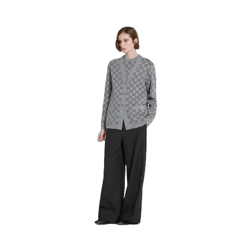 Reversible Gg Wool Jacquard Cardigan