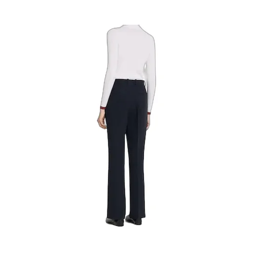 Light Wool CrÊPe Pant With Embroidery