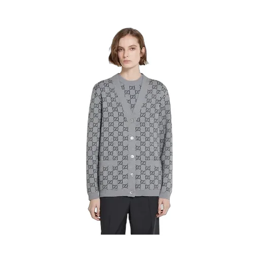 Reversible Gg Wool Jacquard Cardigan