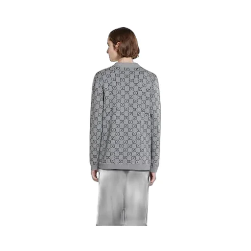 Reversible Gg Wool Jacquard Cardigan