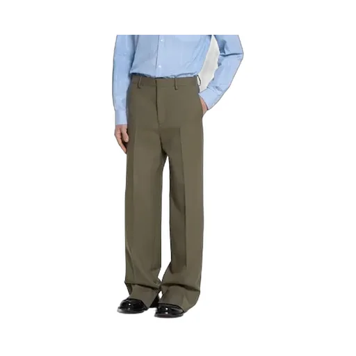 Wool Gabardine Pant With Embroidery