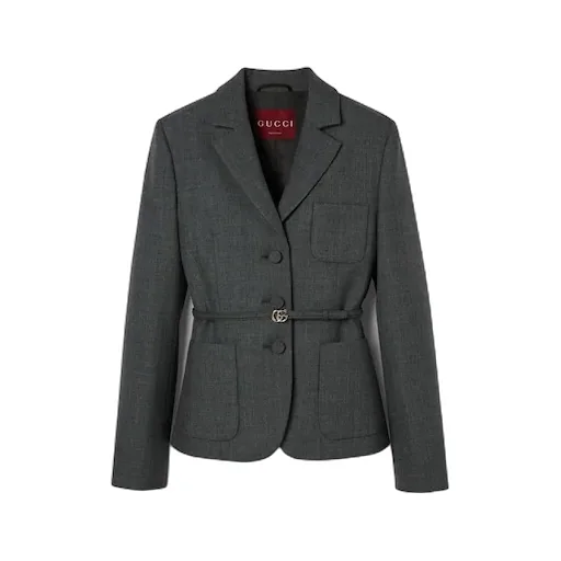 Single Breasted Wool Grisaille Jacket
