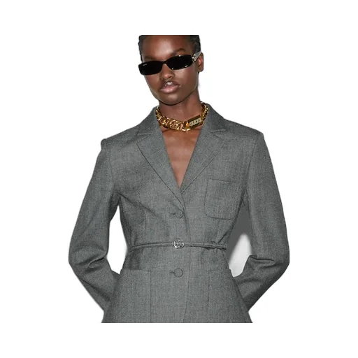 Single Breasted Wool Grisaille Jacket