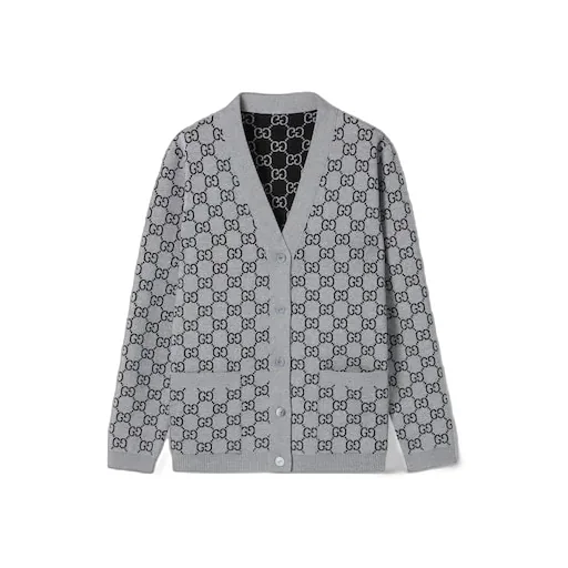 Reversible Gg Wool Jacquard Cardigan