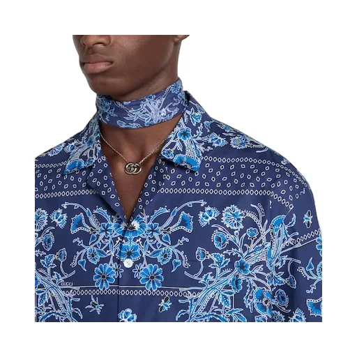 Printed Cotton Poplin Bowling Shirt