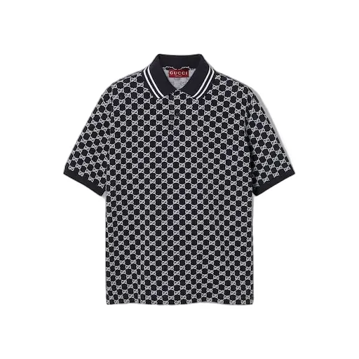 Gg Cotton Piquet Jacquard Polo Shirt
