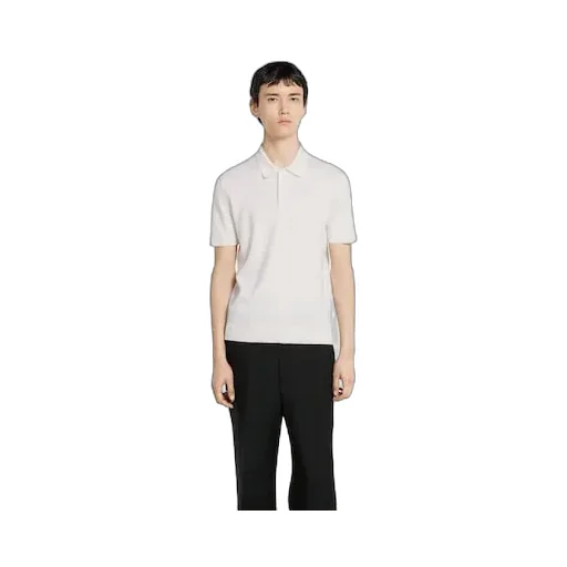 Knit Wool Polo Shirt With Web