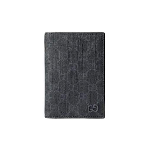 Gg Passport Case With Grey Interior