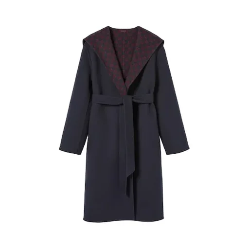 Reversible Wool Silk Hooded Coat