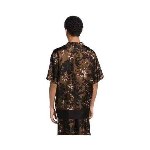 Printed Silk Twill Bowling Shirt