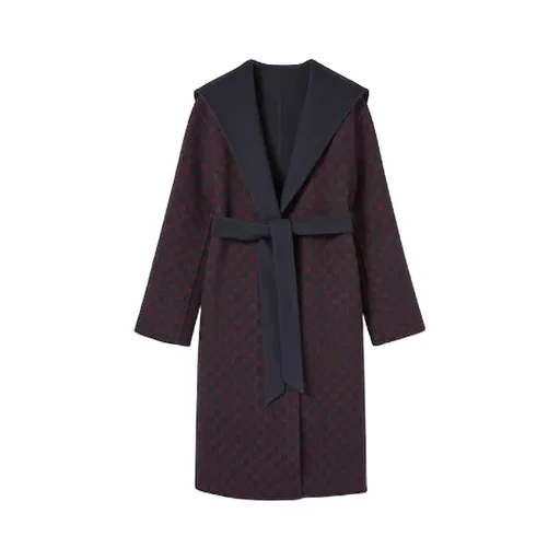 Reversible Wool Silk Hooded Coat