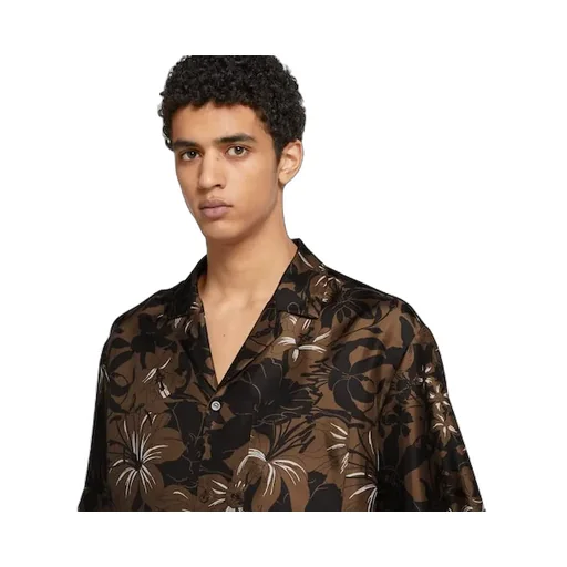 Printed Silk Twill Bowling Shirt