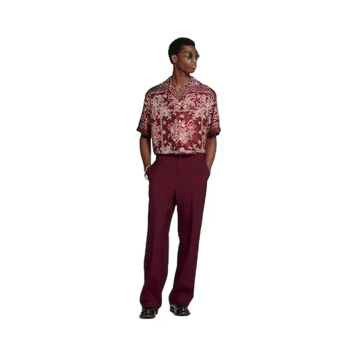 Printed Silk Twill Bowling Shirt