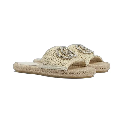 Espadrille With Crystal Interlocking G