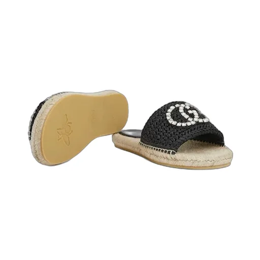 Espadrille With Crystal Interlocking G
