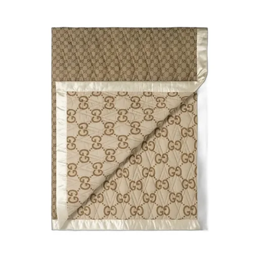 Double-Sided Gg Quilted Cotton Blanket