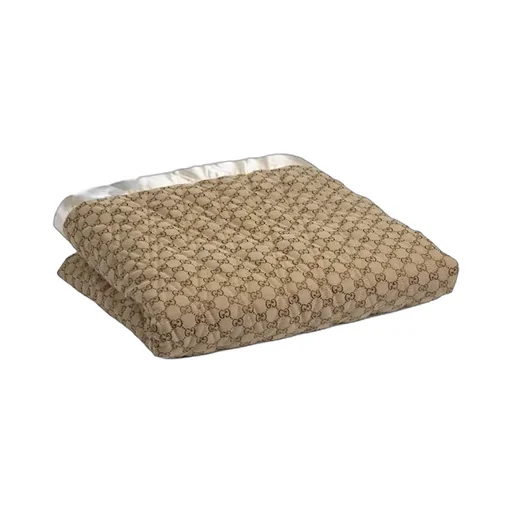 Double-Sided Gg Quilted Cotton Blanket