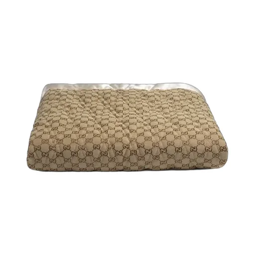 Double-Sided Gg Quilted Cotton Blanket