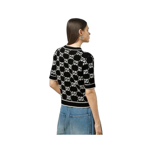 Gg Wool Bouclé Jacquard Top