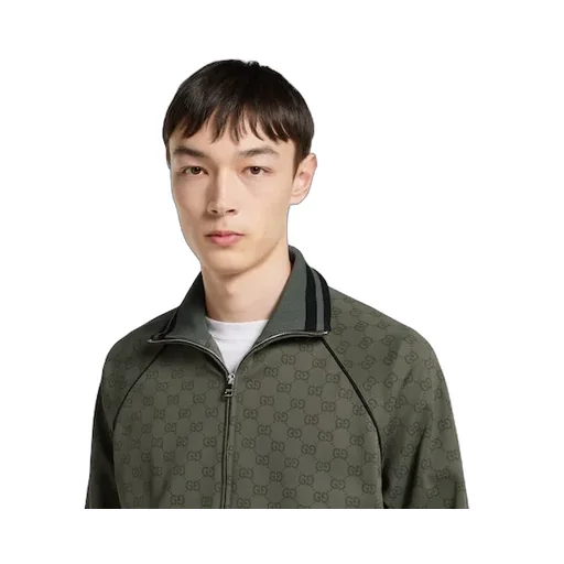 Gg Jersey Jacquard Zip Jacket