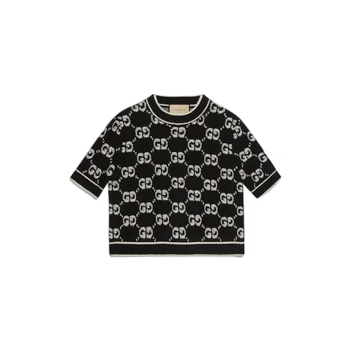 Gg Wool Bouclé Jacquard Top