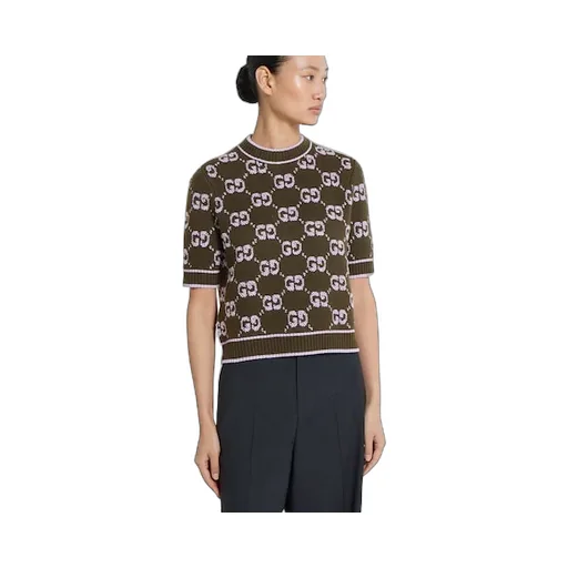 Gg Wool Bouclé Jacquard Top