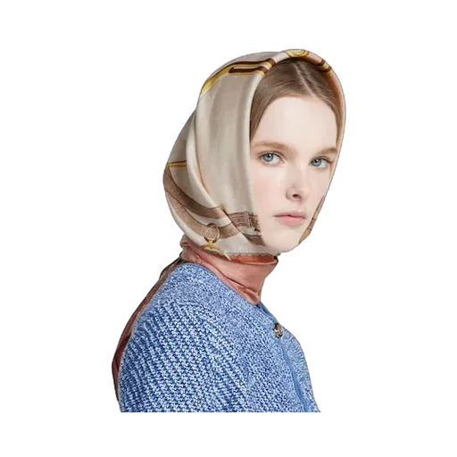 Printed Silk Jacquard Carré