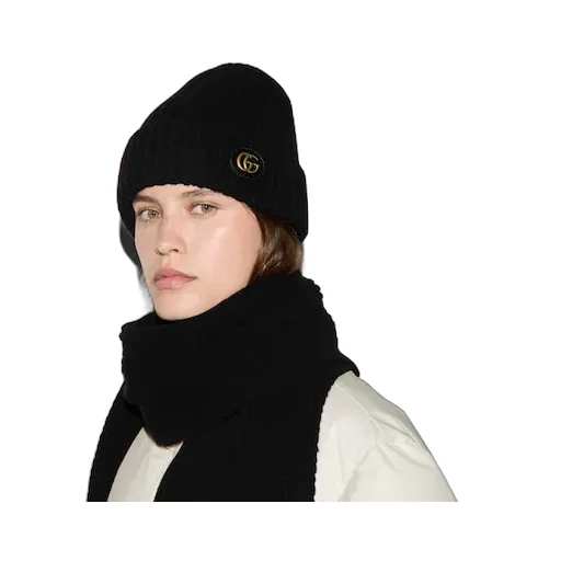 Wool Cashmere Hat With Double G