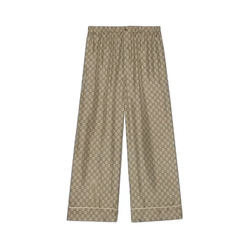 Gg Supreme Print Silk Trouser