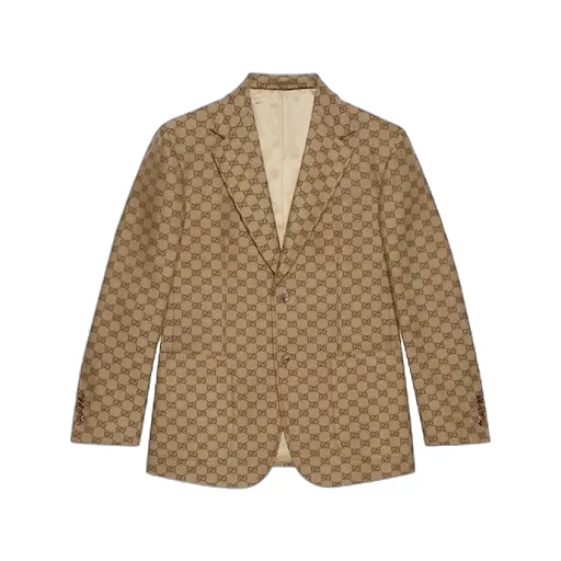 Gg Linen Blend Canvas Formal Jacket