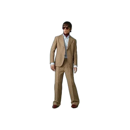 Gg Linen Blend Canvas Formal Jacket
