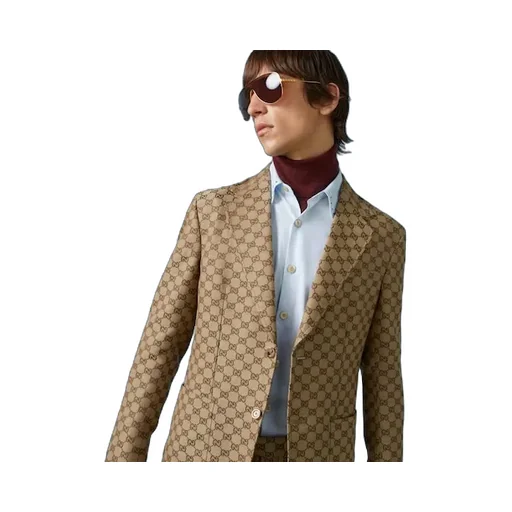 Gg Linen Blend Canvas Formal Jacket