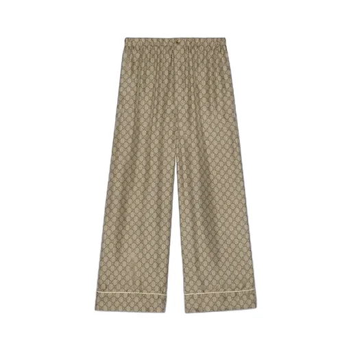Gg Supreme Print Silk Trouser