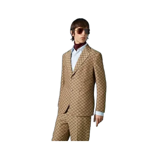 Gg Linen Blend Canvas Formal Jacket