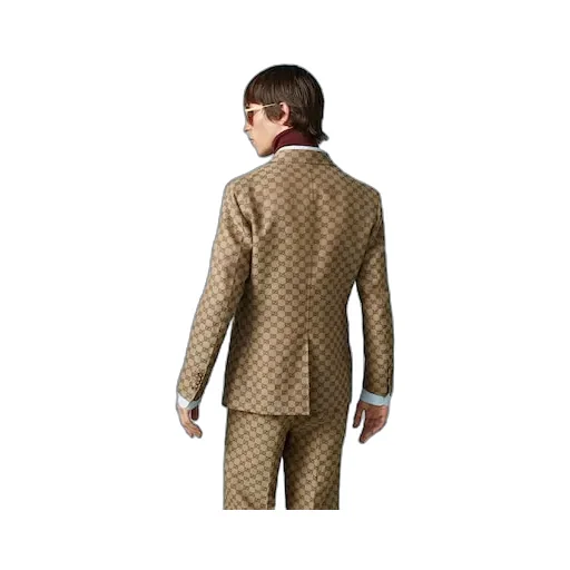 Gg Linen Blend Canvas Formal Jacket