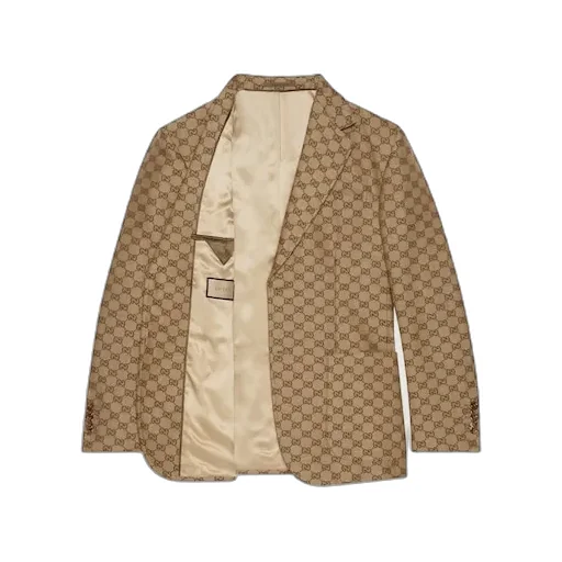 Gg Linen Blend Canvas Formal Jacket