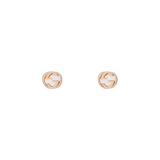 Gucci Interlocking 18K Stud Earrings