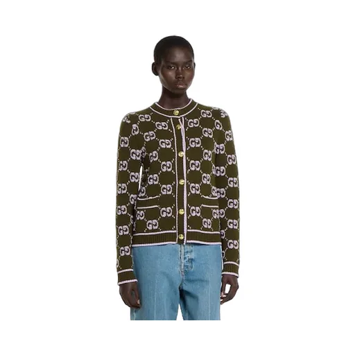 Gg Wool Bouclé Jacquard Cardigan