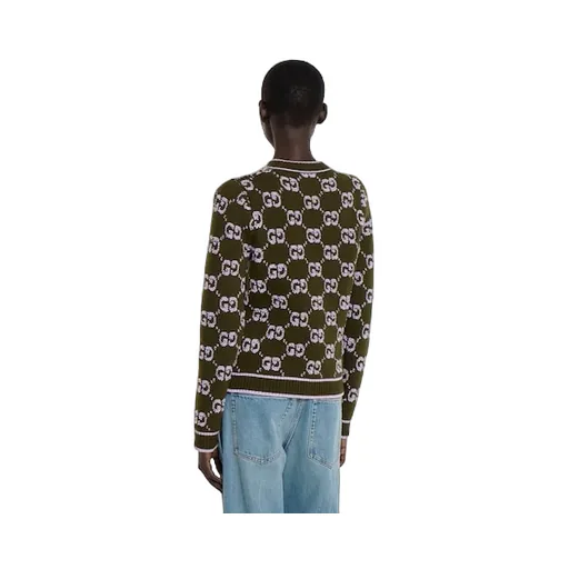 Gg Wool Bouclé Jacquard Cardigan