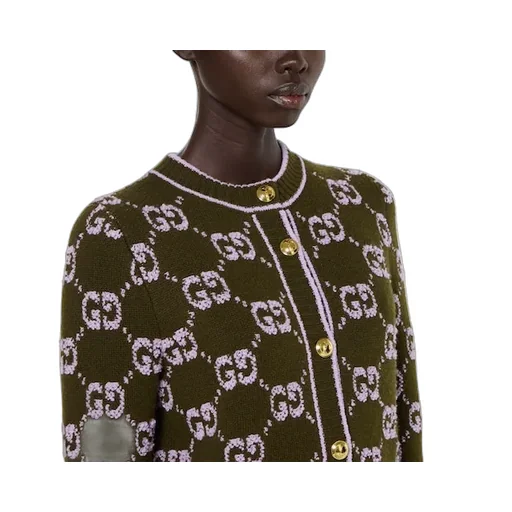 Gg Wool Bouclé Jacquard Cardigan