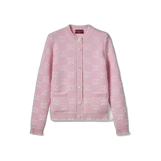Gg Wool Bouclé Jacquard Cardigan