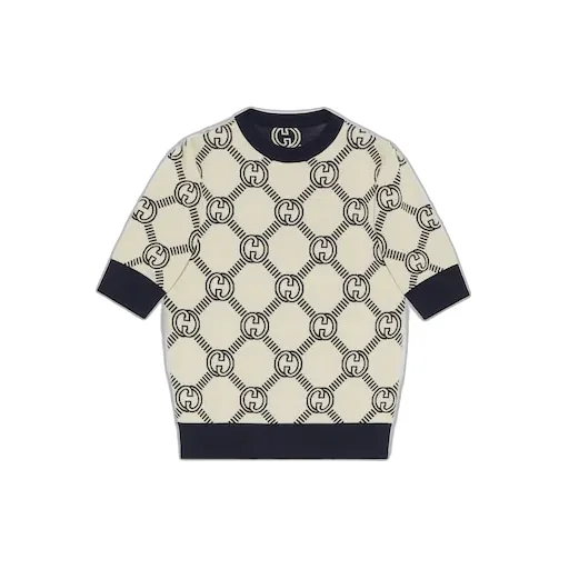 Reversible Gg Wool Jacquard Top