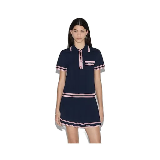 Polo Top With Striped Trim