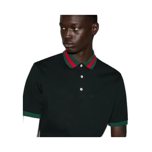 Cotton Piquet Polo With Web Collar
