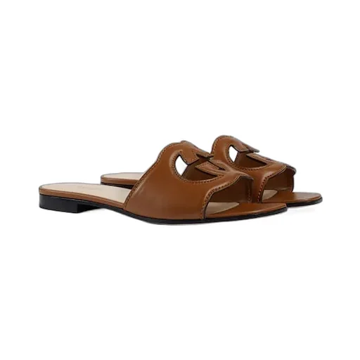 Slide Sandal With Interlocking G