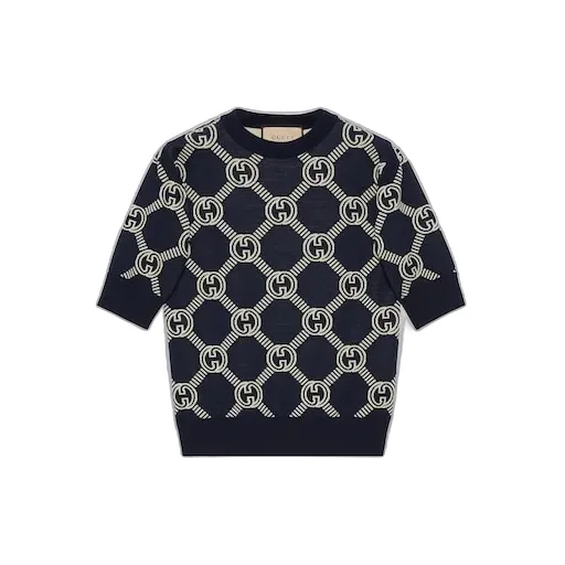 Reversible Gg Wool Jacquard Top