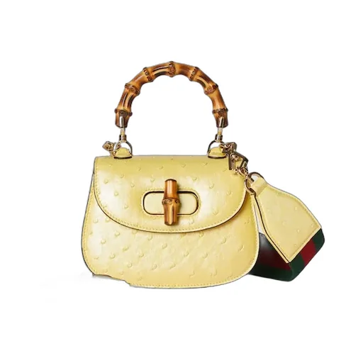 Gucci Bamboo 1947 Ostrich Mini Bag